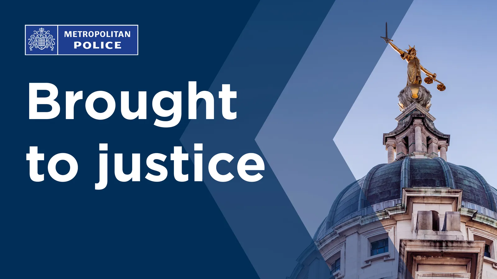 Metropolitan Police Brought to justice graphic accompanying its investigation into five London luxury-store ram raids